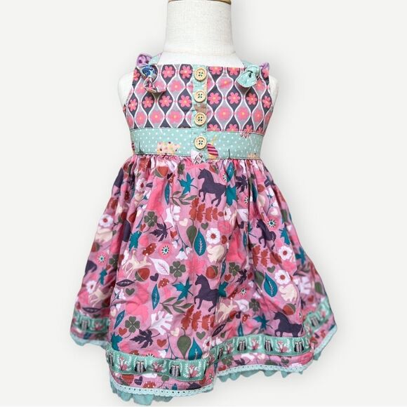 Matilda Jane Quiet Village Girls Kids Colorful Cross Back Dress. 18-24 Months. - Picture 1 of 7